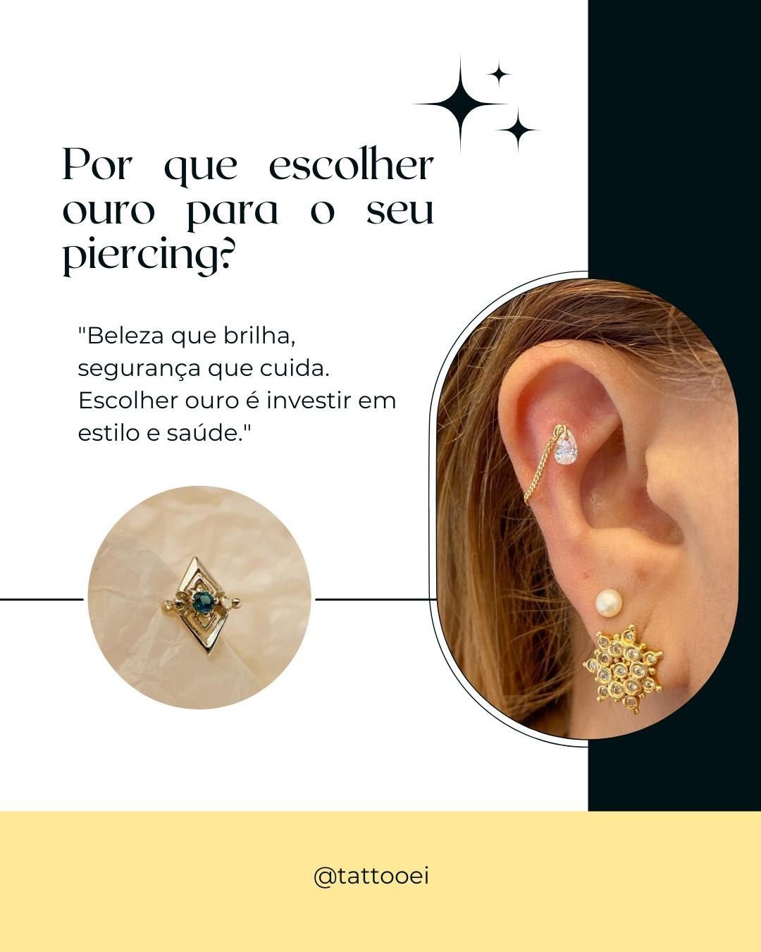 Piercings em ouro