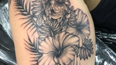 tatuagem-braço-flor-black